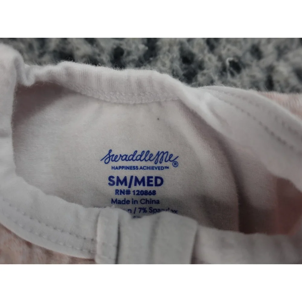 SwaddleMe Zipper Swaddle Pods 3‎ Pack Newborn SM/MED Pink Hearts Arrows Peach